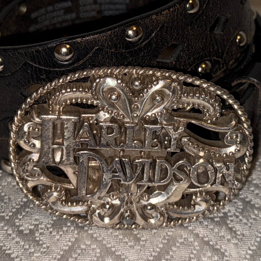 Harley-Davidson Leather Studded Belt - Picture 2 of 6
